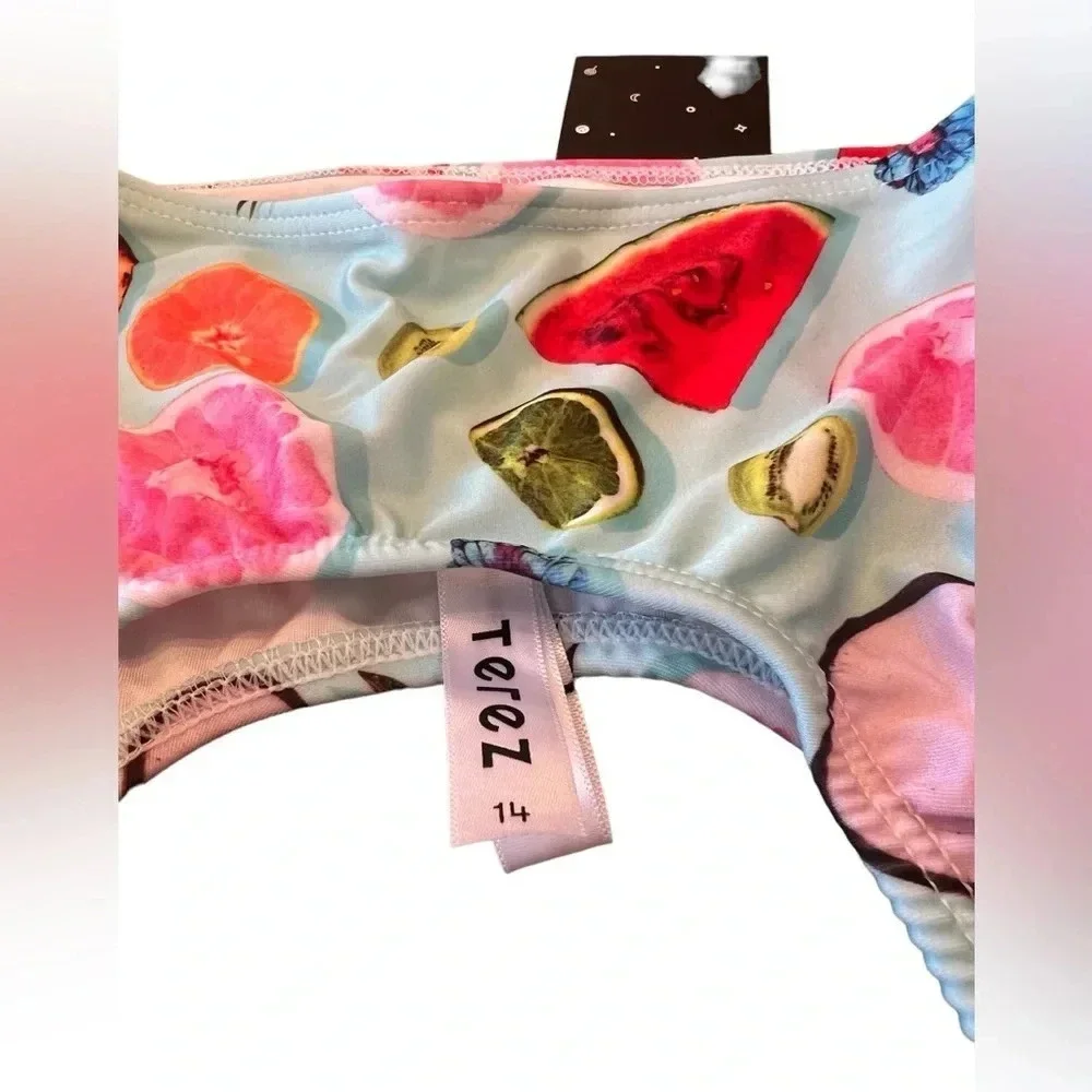 NWT Terez Tropical Fruit Swimsuit Top 14